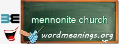 WordMeaning blackboard for mennonite church